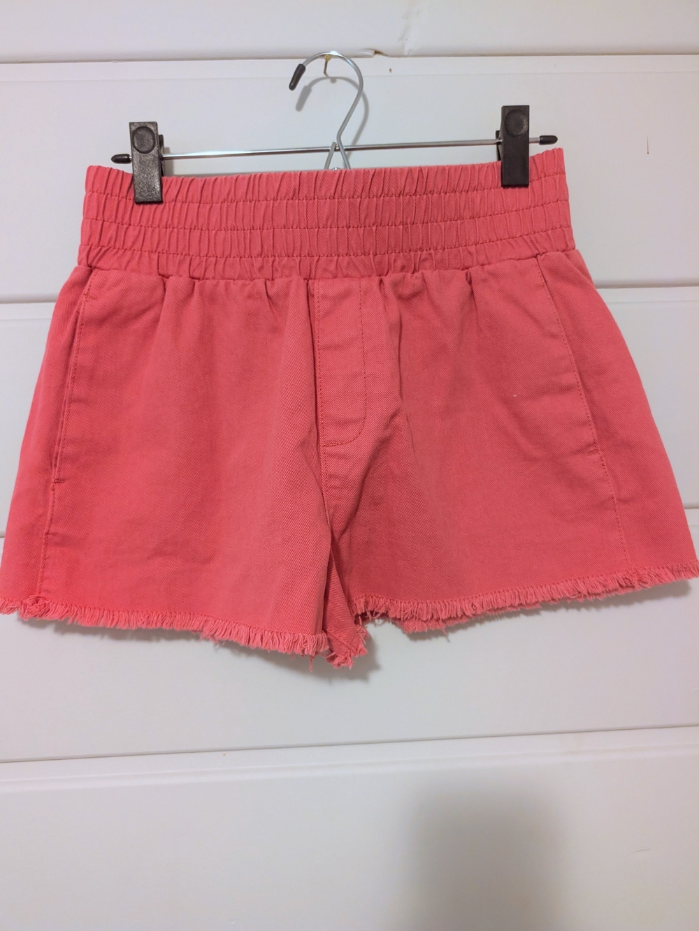 Vanilla Star Coral Pink Elastic Waist Jean Shorts Size Medium